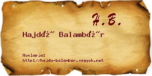 Hajdú Balambér névjegykártya