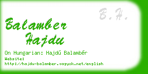 balamber hajdu business card